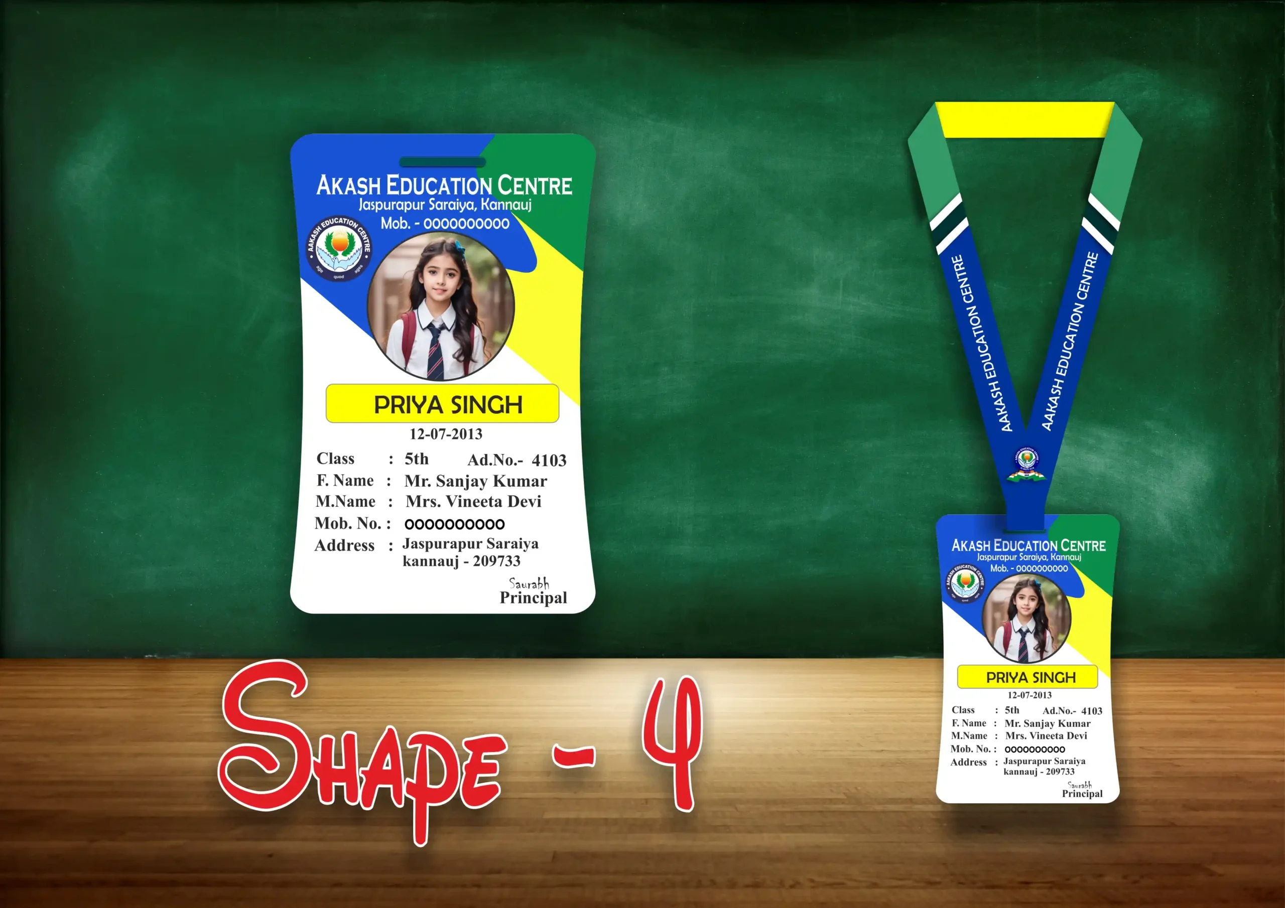 SHAPE - 4 ACRLIC ID CARD Shape 4 Acrylic ID Card - Image 1