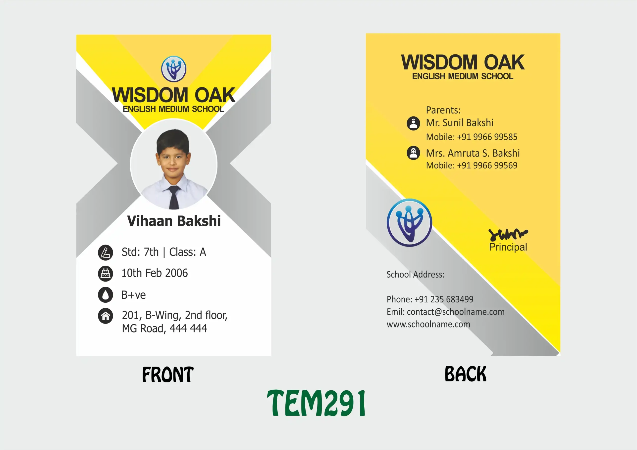 TEM-291 ID Card - TEM291 - Image 1