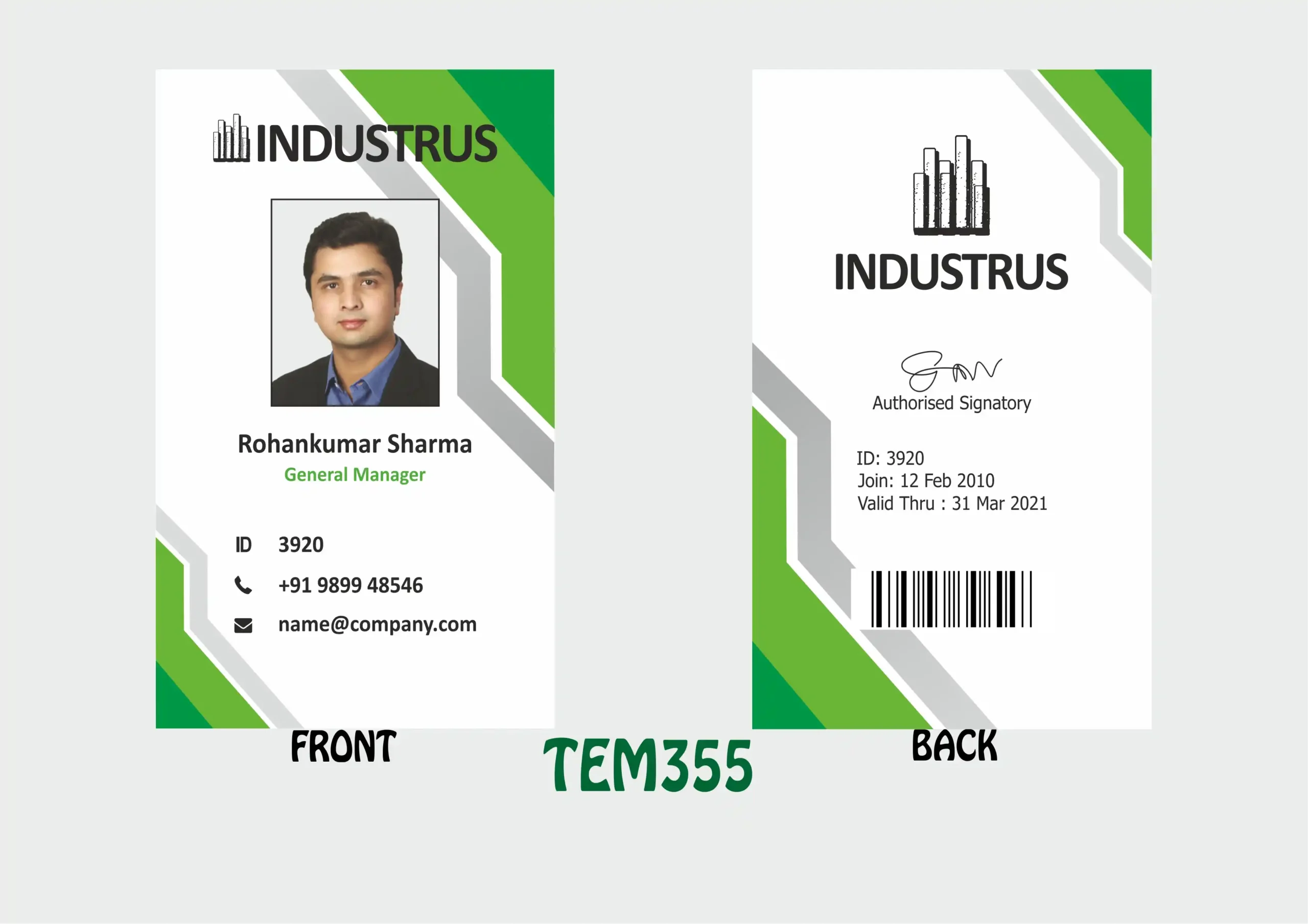 TEM-355 ID Card - TEM355 - Image 1