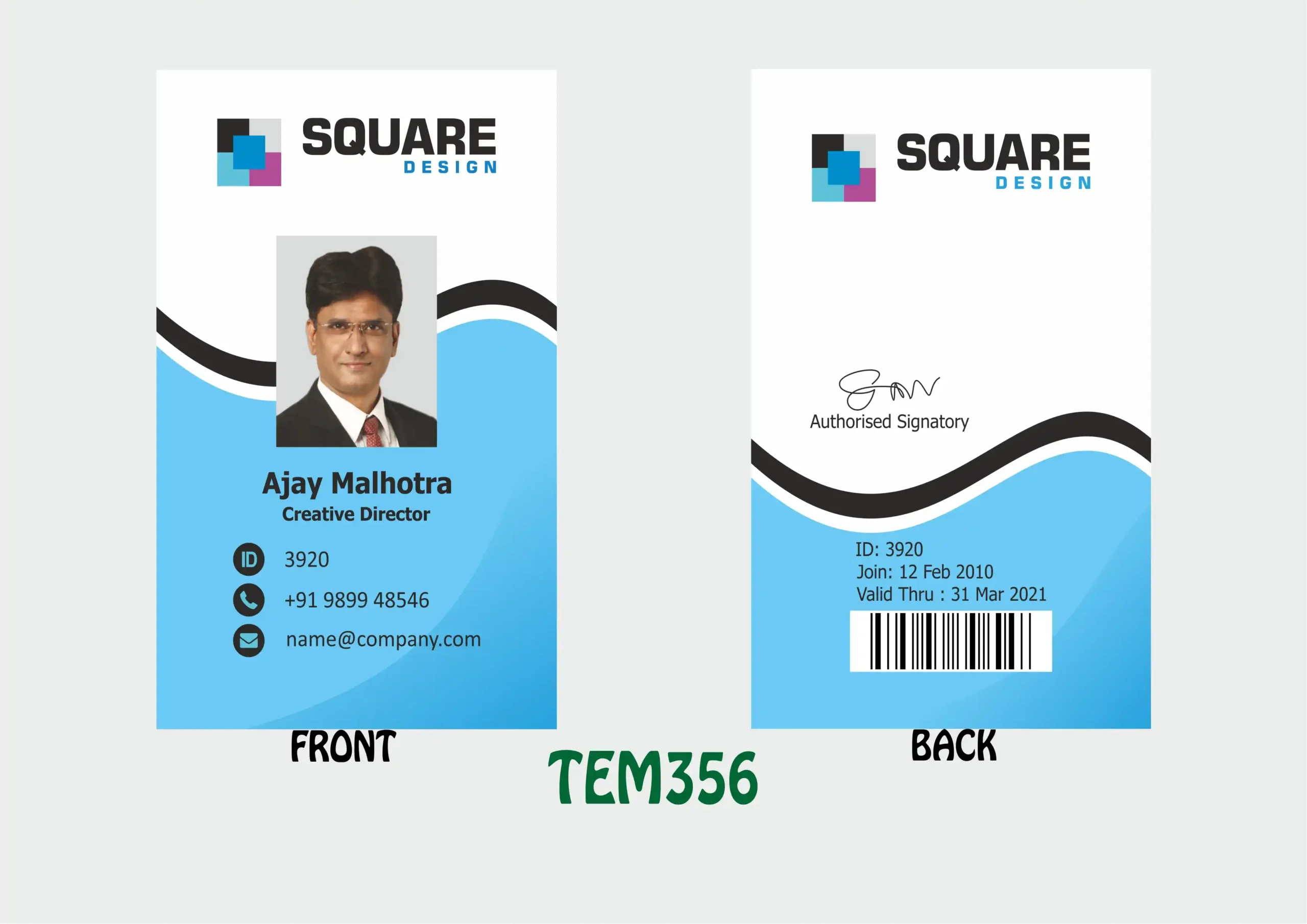TEM-356 ID Card - TEM356 - Image 1