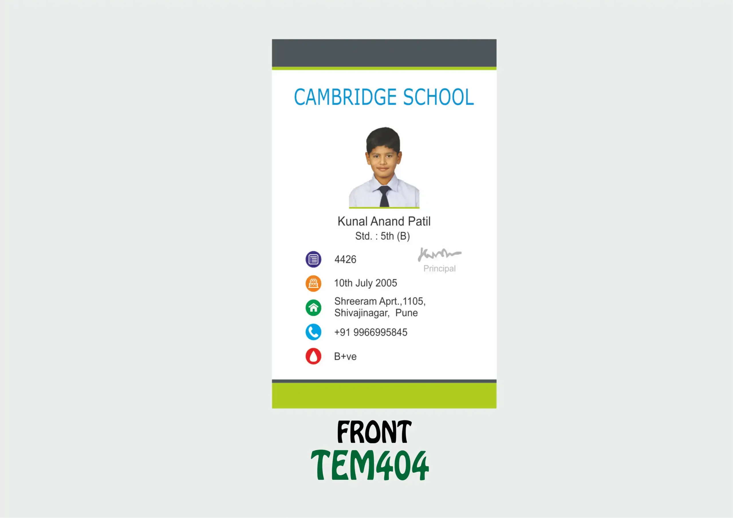TEM-404 ID Card - TEM404 - Image 1