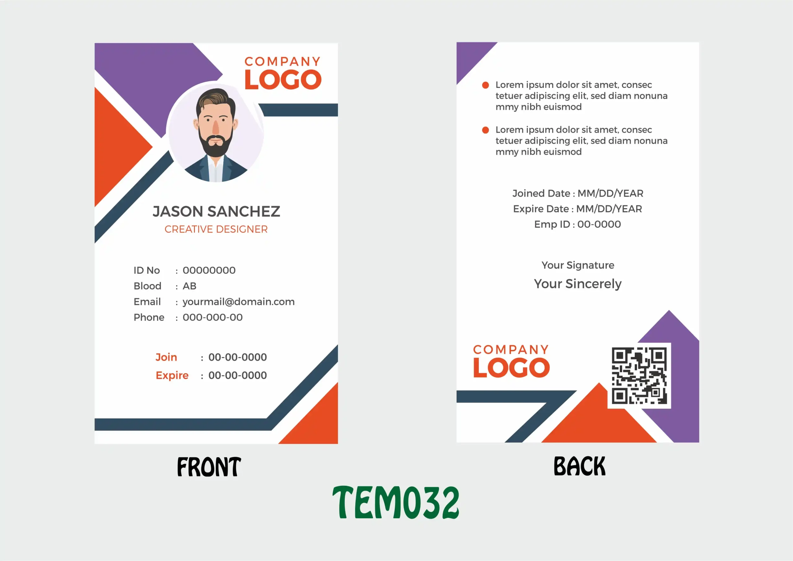 TEM032 ID Card - TEM032 - Image 1