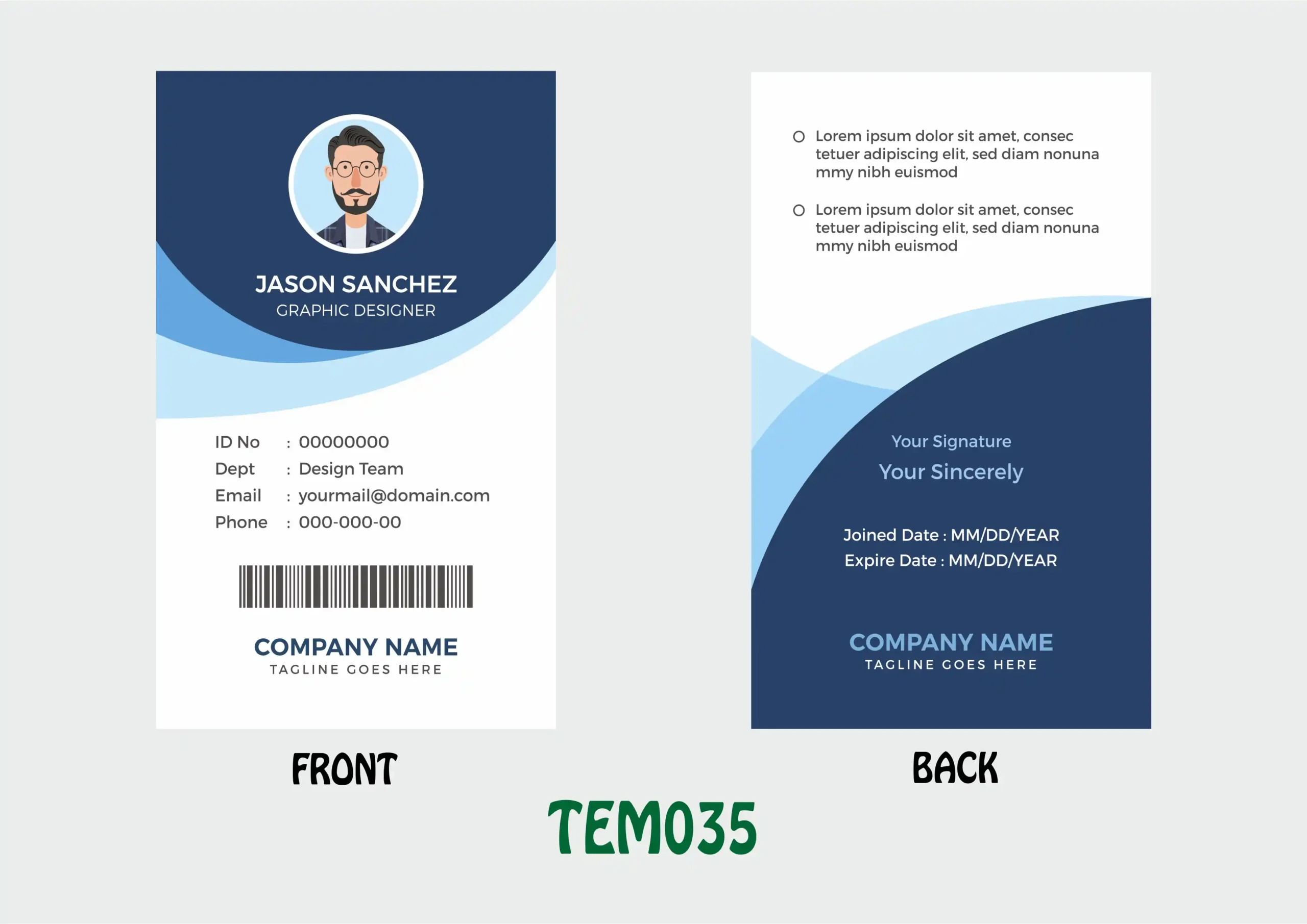 TEM035 ID Card - TEM035 - Image 1