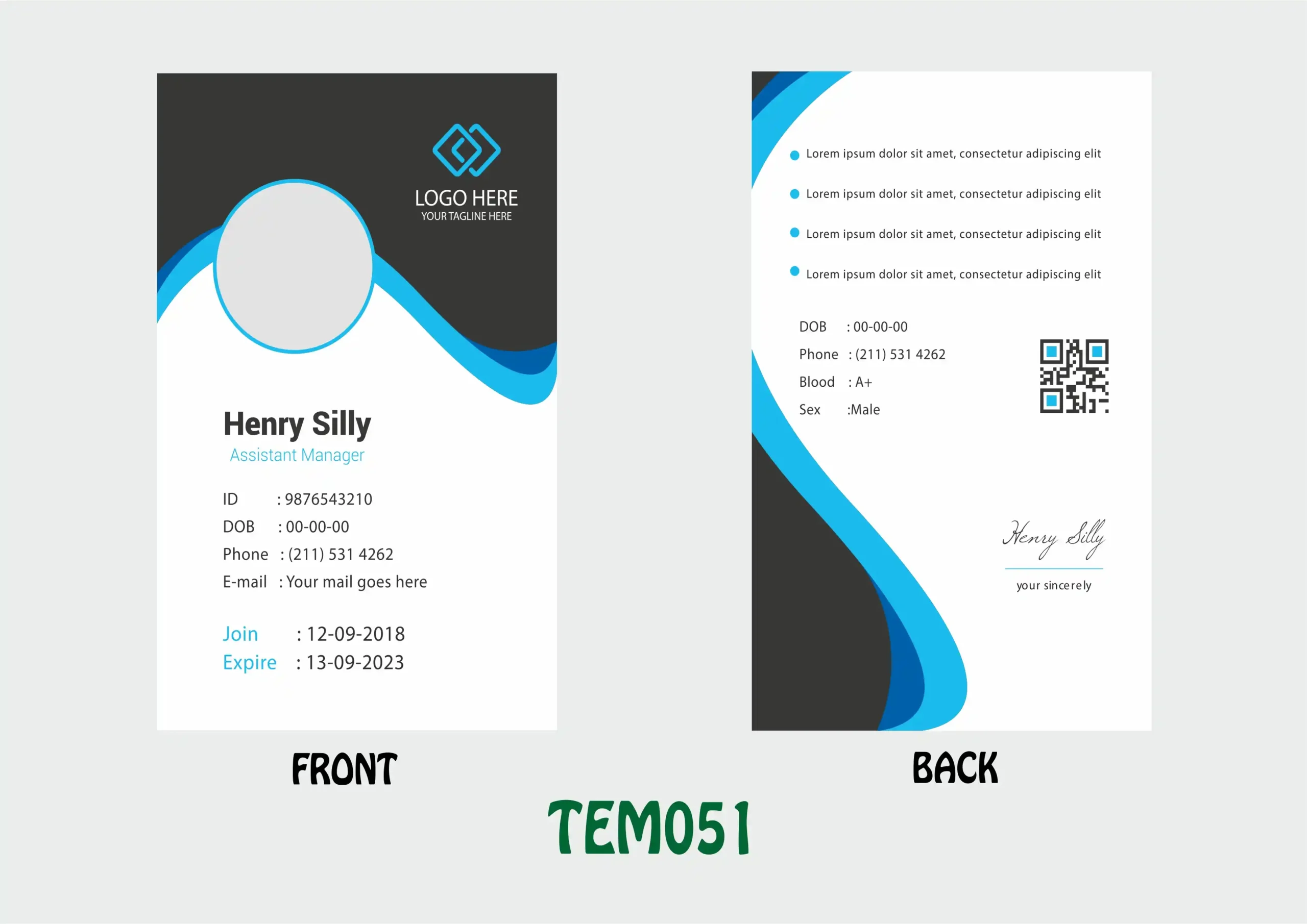 TEM051 ID Card - TEM051 - Image 1