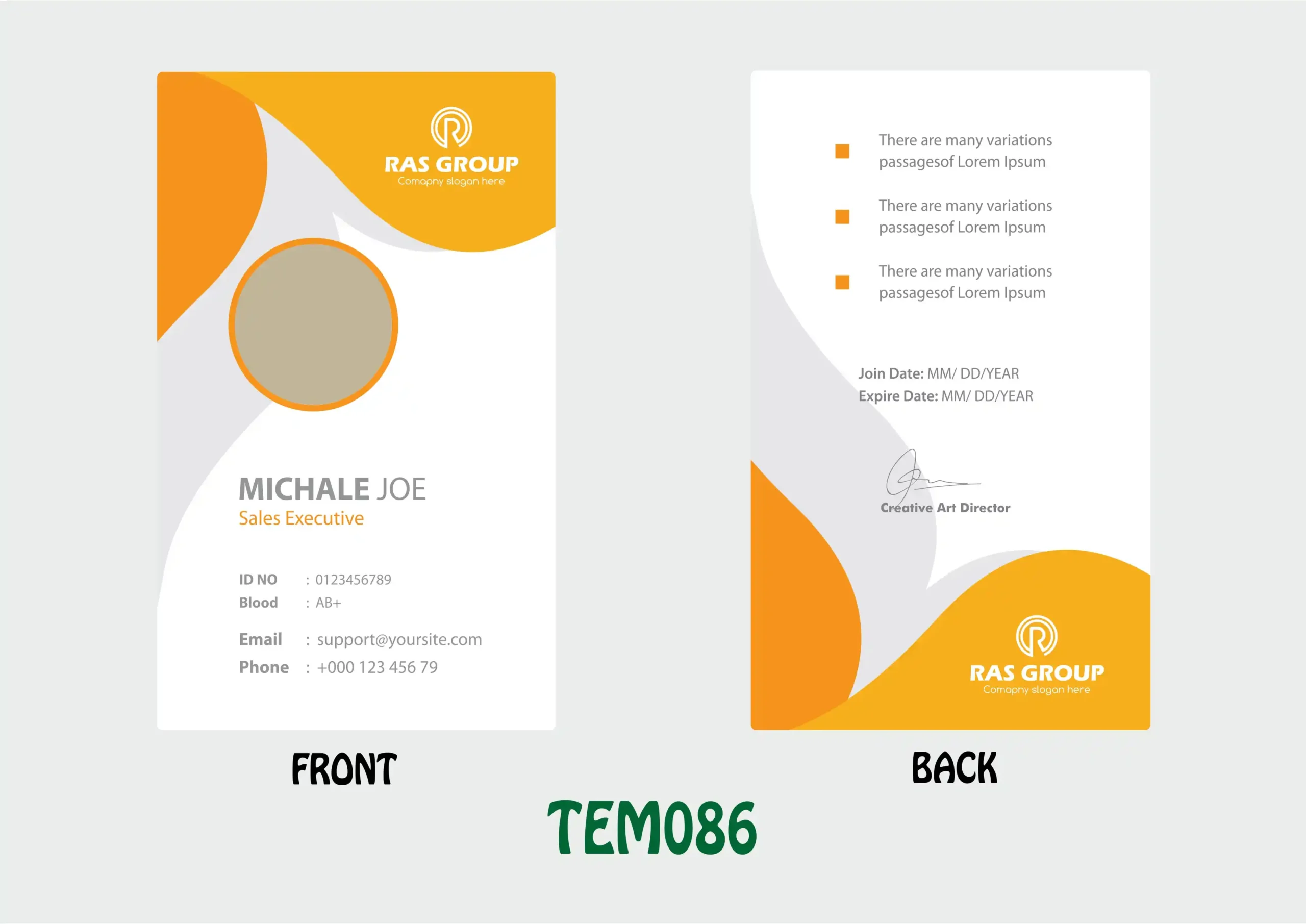 TEM086 ID Card - TEM086 - Image 1