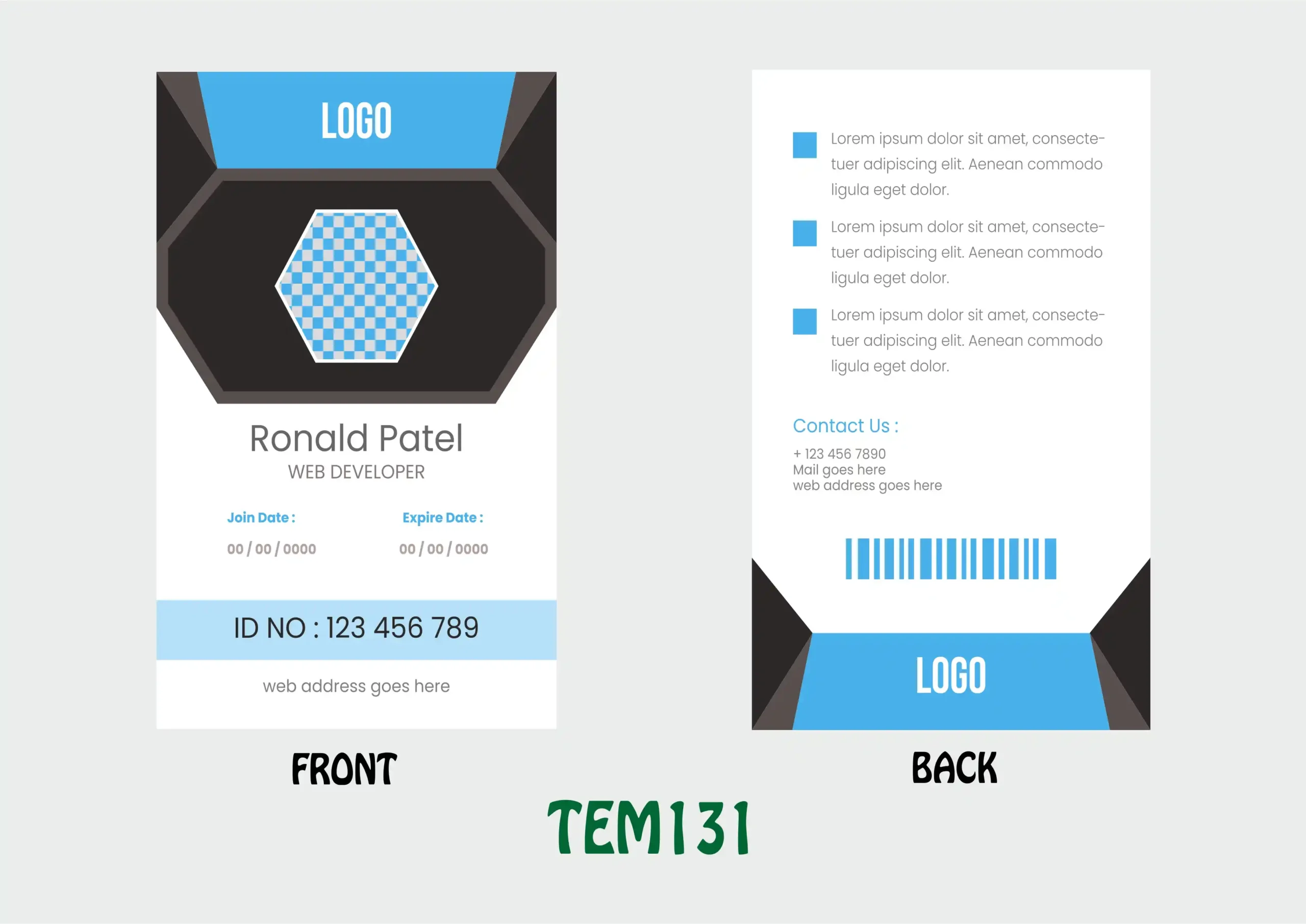 TEM131 ID Card - TEM131 - Image 1
