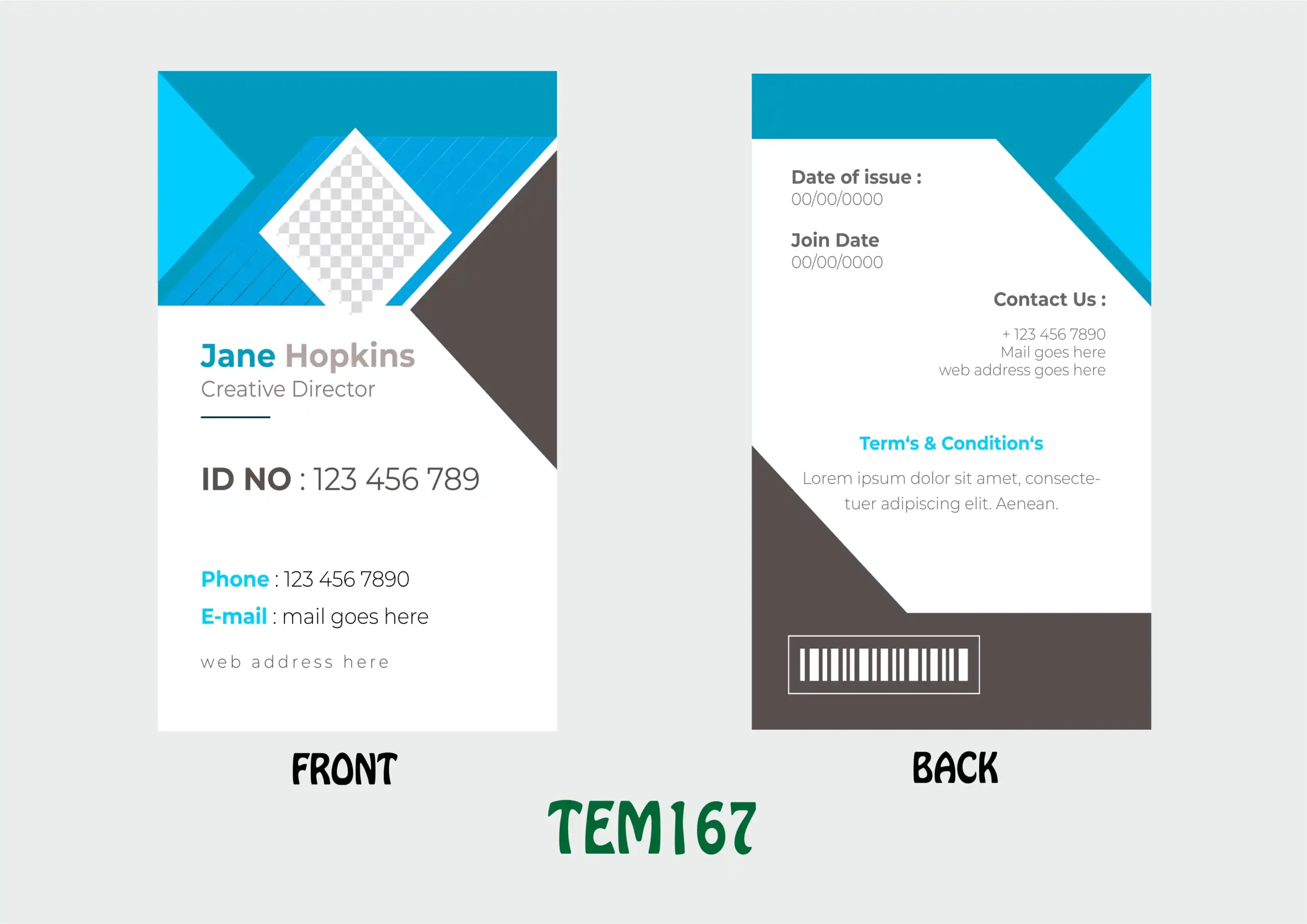TEM167 ID Card - TEM167 - Image 1
