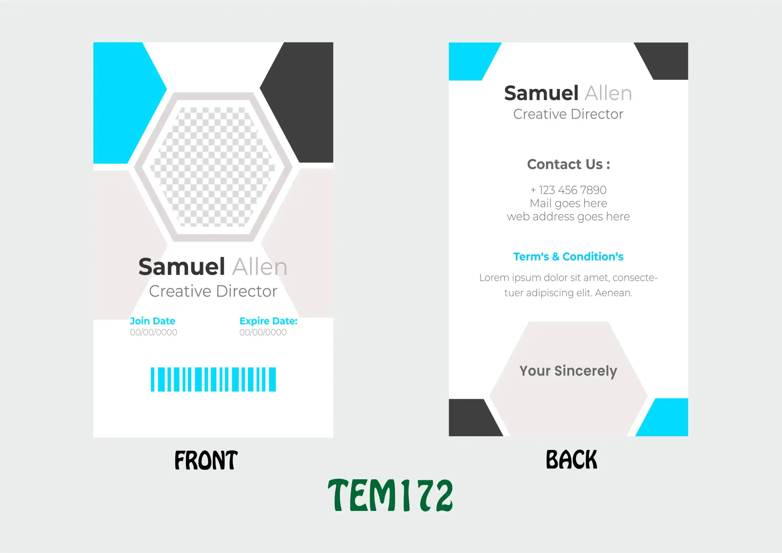 TEM172 ID Card - TEM172 - Image 1