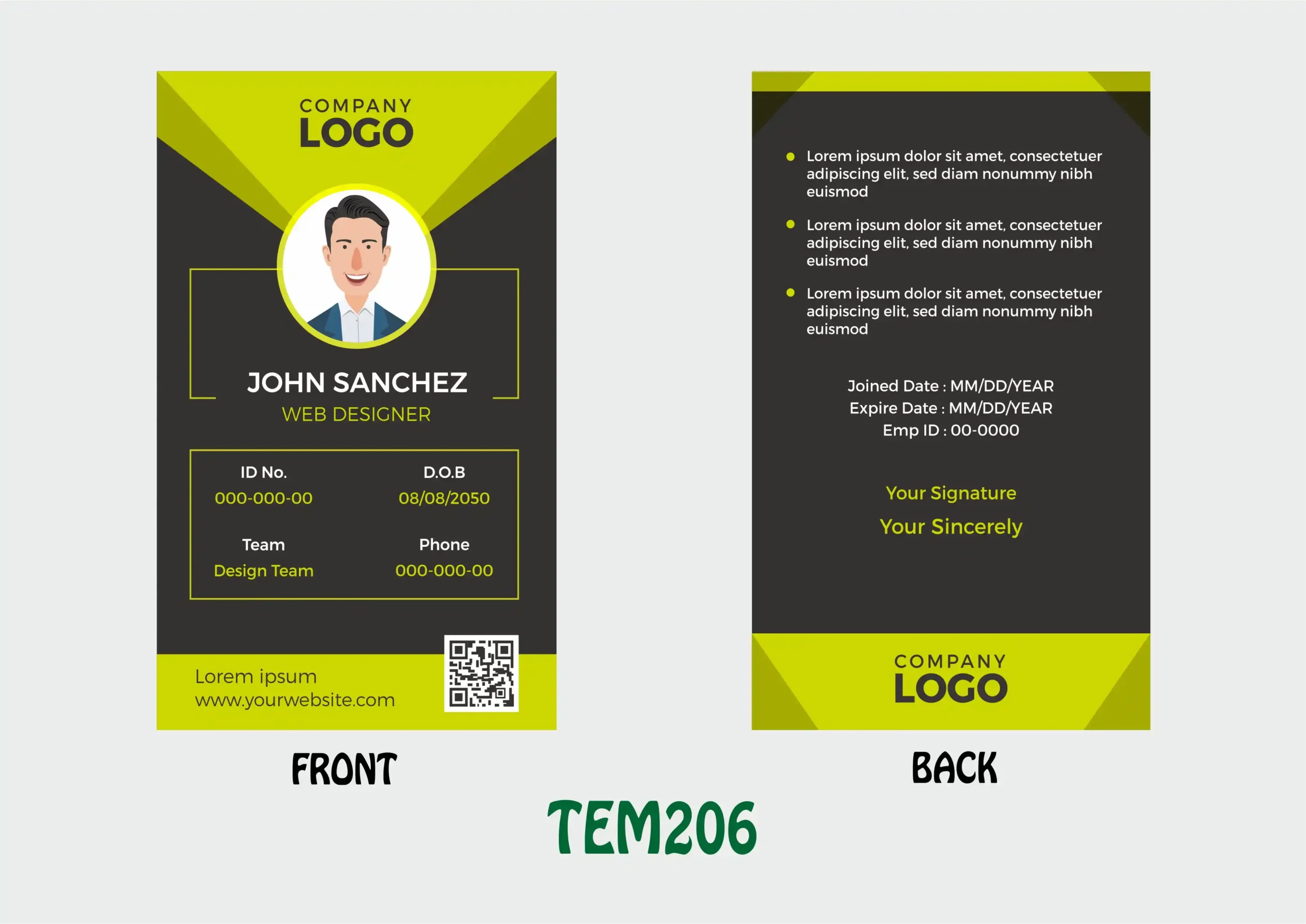 TEM206 ID Card - TEM206 - Image 1