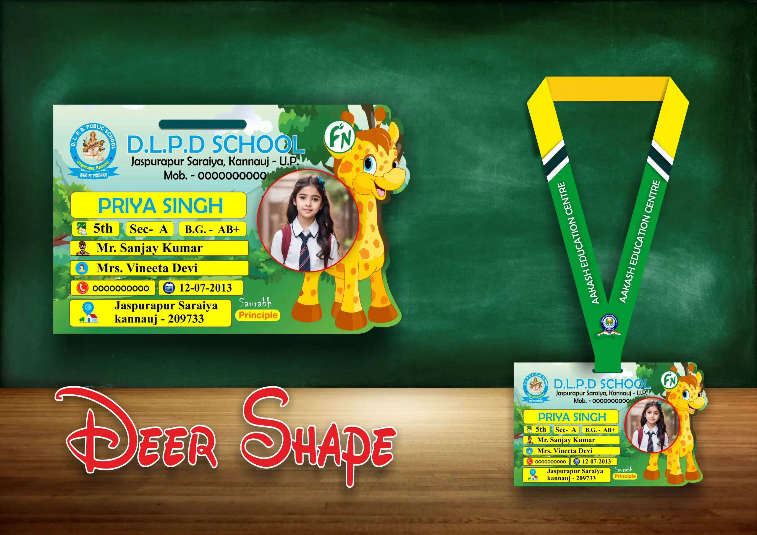 Deer shapes Deer Shape Acrylic ID Card - Image 1